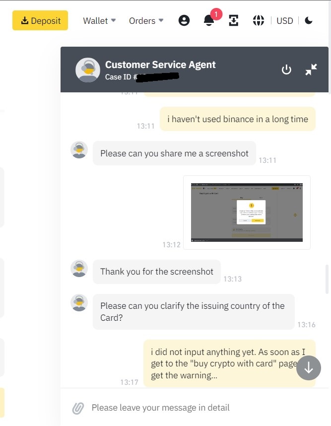 binance customer support about stopping service in canada
