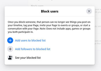 ban user from facebook page