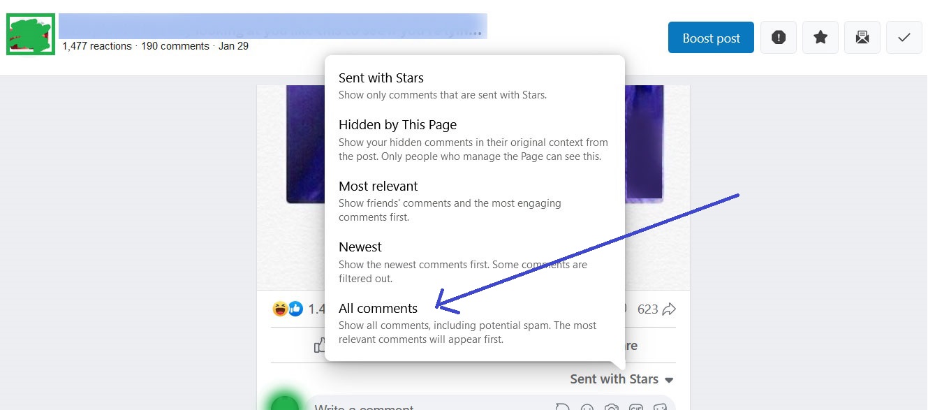 block spam comment facebook page