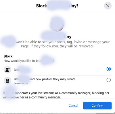 block facebook spammer from commenting on my facebook page